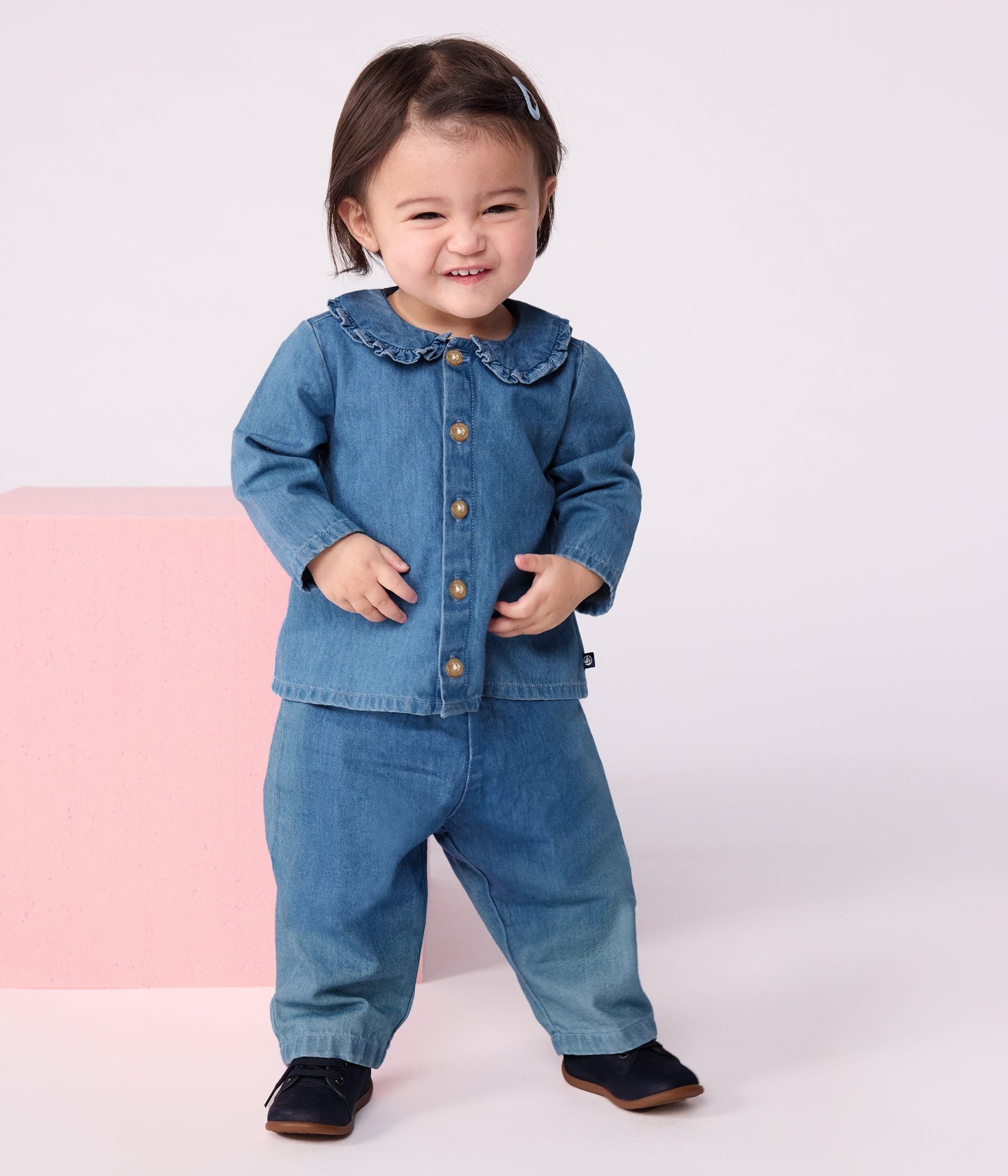 Blouse en denim léger bébé