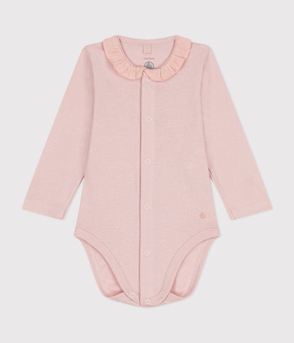 Body manches longues à collerette en coton bébé