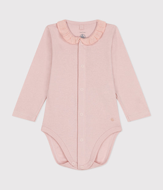 Body manches longues à collerette en coton bébé
