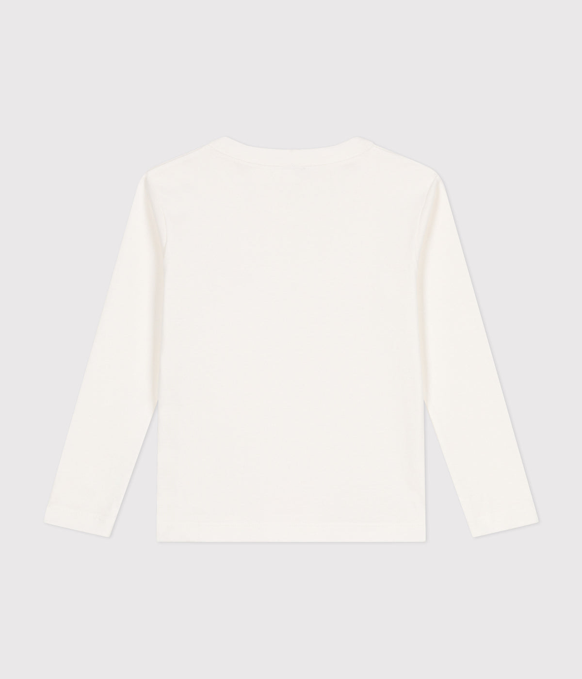 tee shirt manches longues en cote enfant fille garcon blanc