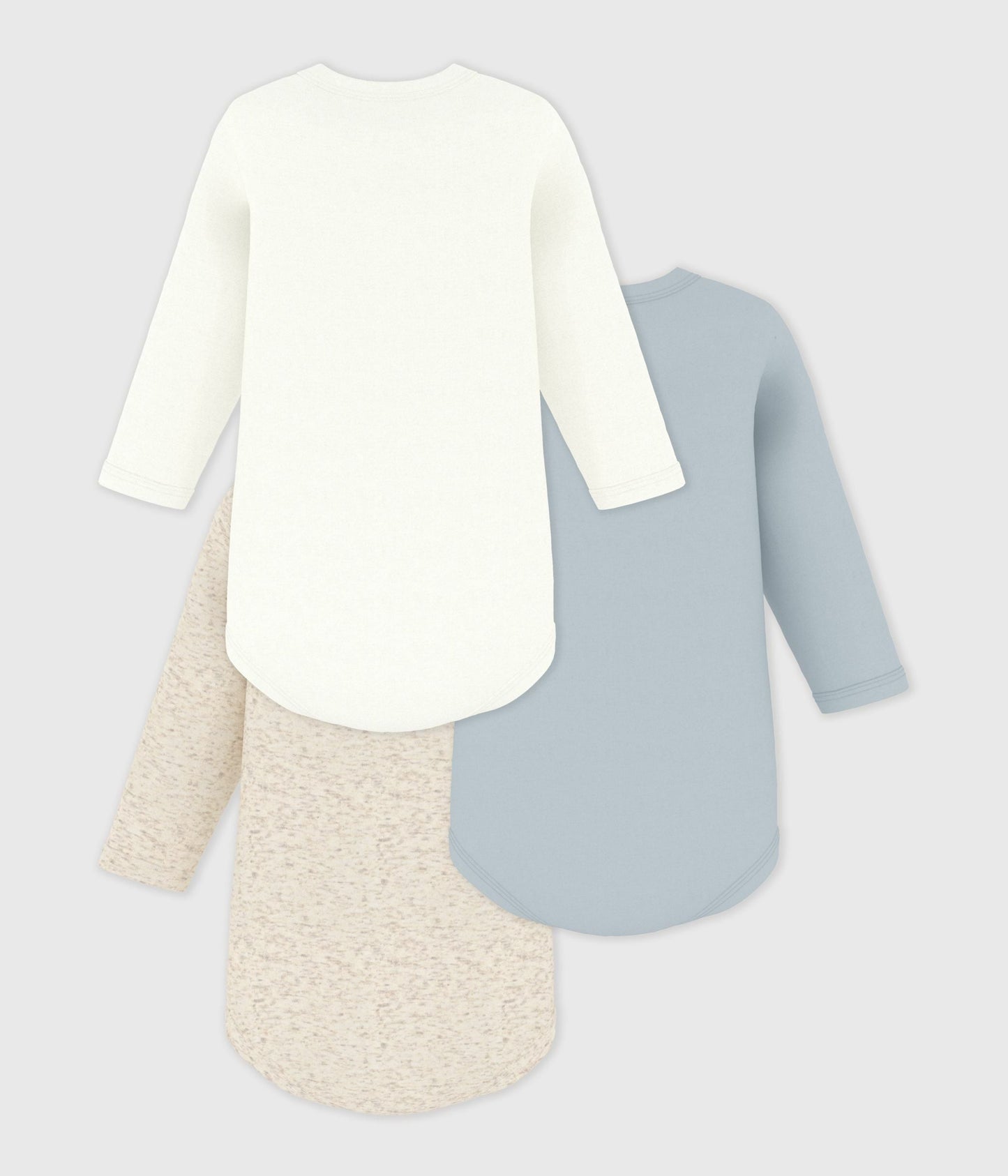 Lot de 3 bodies manches longues unis en coton – D1
