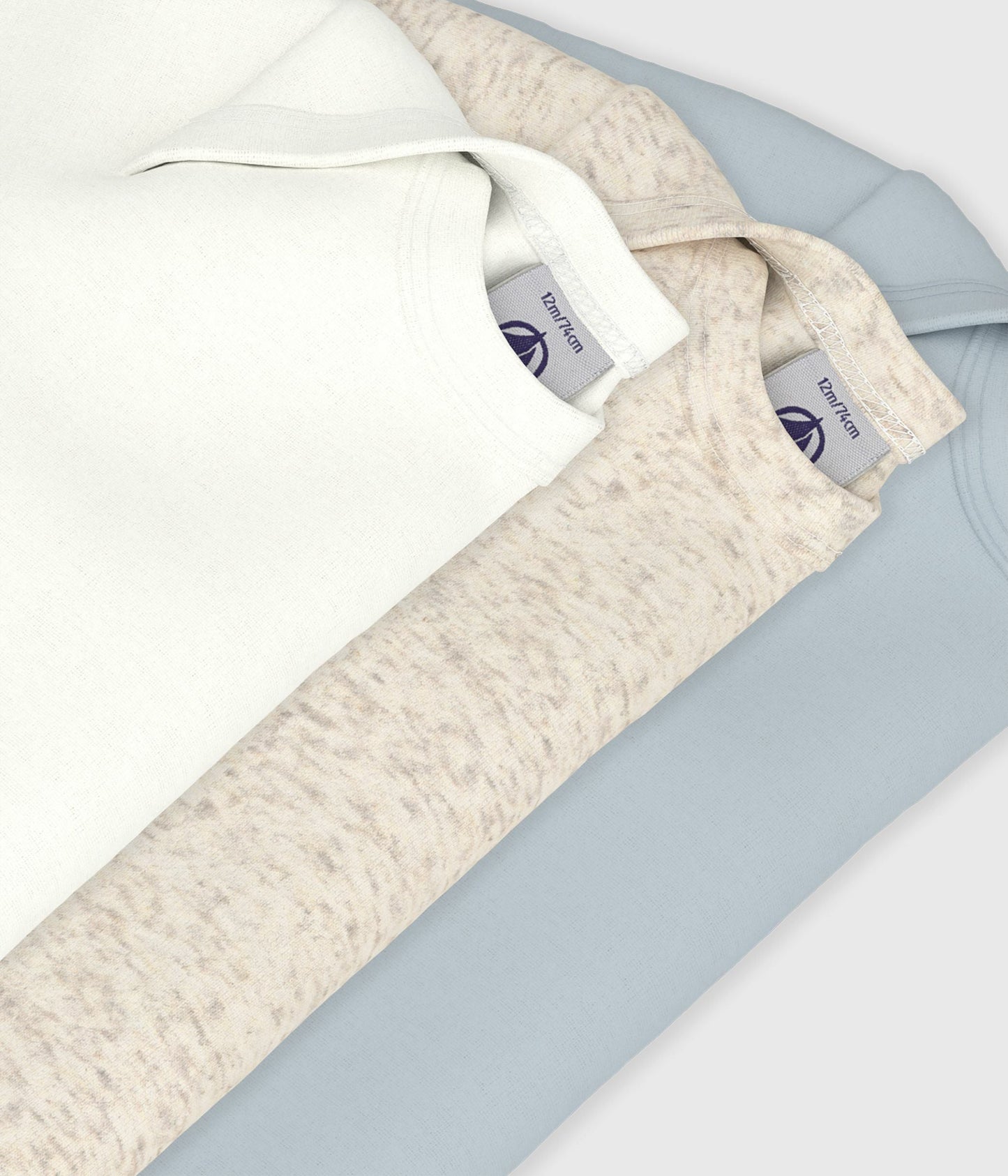 Lot de 3 bodies manches longues unis en coton – Z1