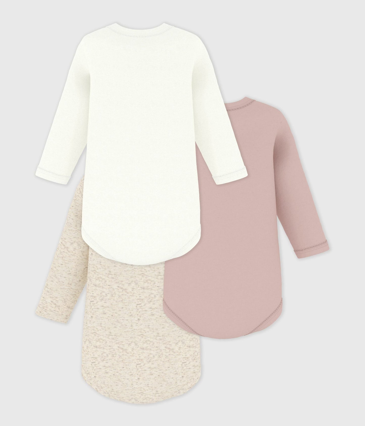 Lot de 3 bodies manches longues bébé en coton – D1