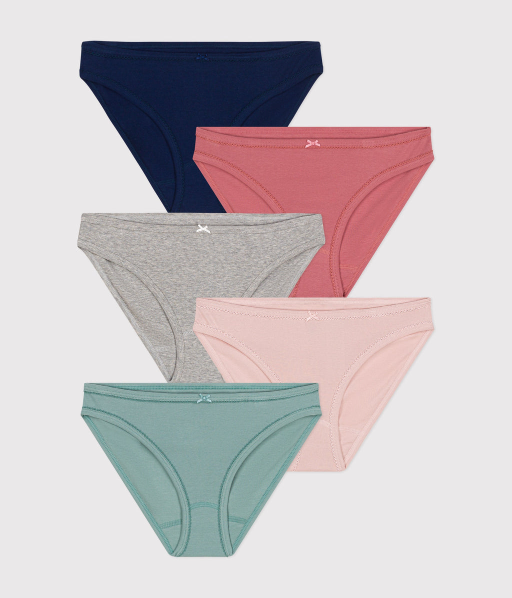 Lot de 5 culottes en coton femme — vue de face | Petit Bateau Seraf Genève