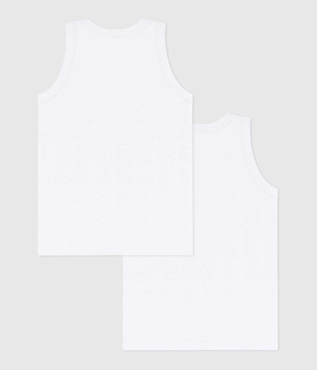 Lot de 2 débardeurs blancs petit garçon – D