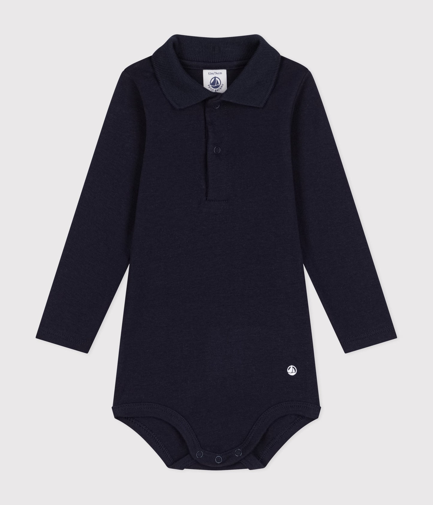 Body manches longues bébé col polo en coton