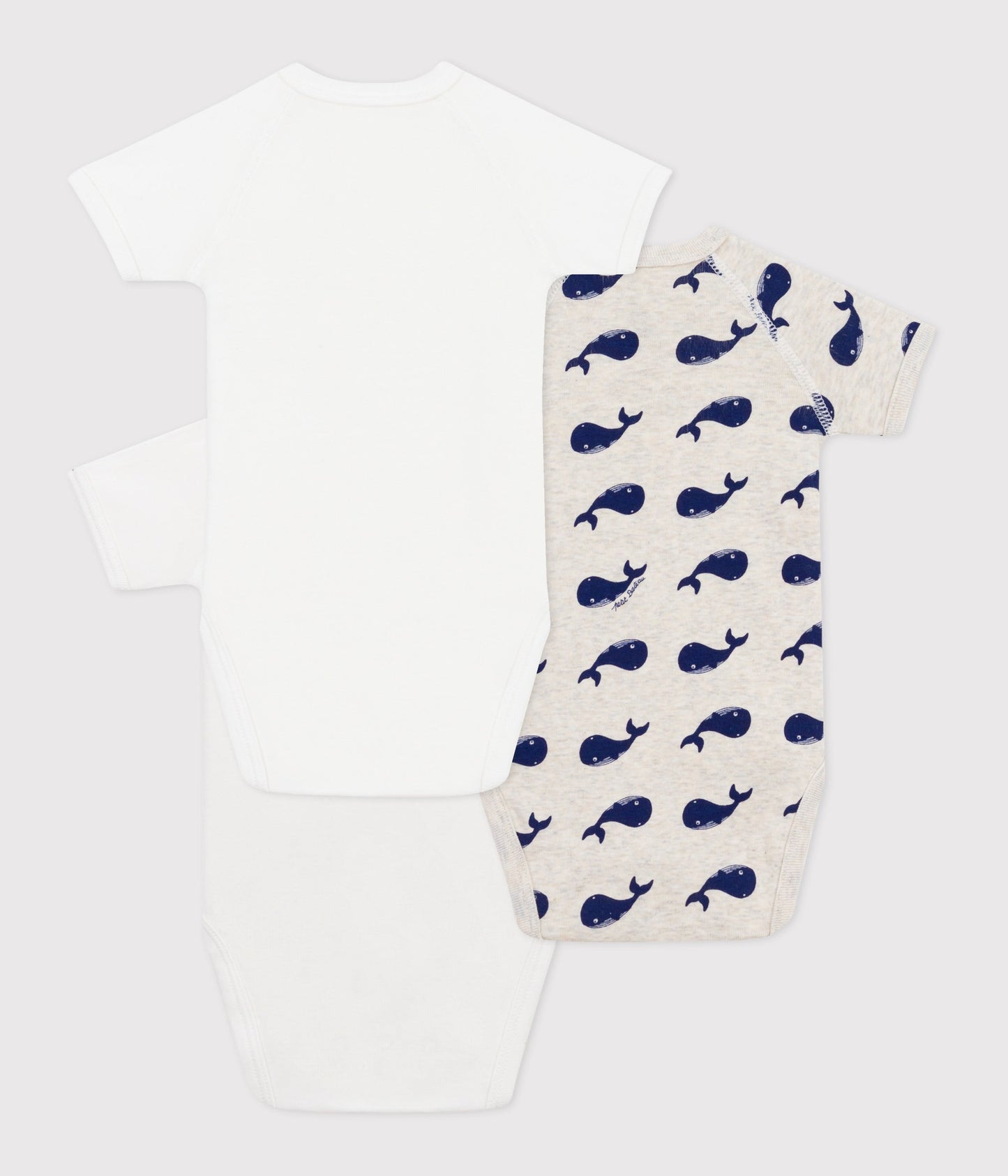 Lot de 3 bodies croisés manches courtes en coton imprimé bébé – D1