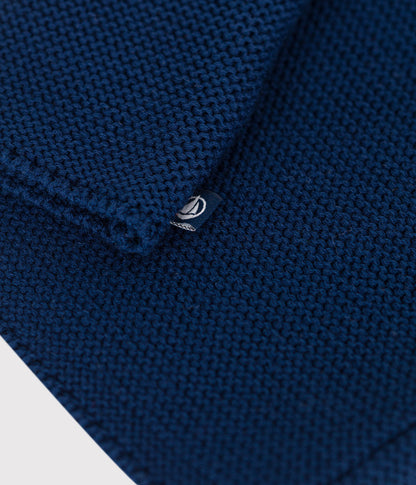 Cardigan bébé tricot point mousse en coton