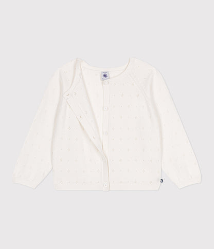 Cardigan enfant coton point fantaisie