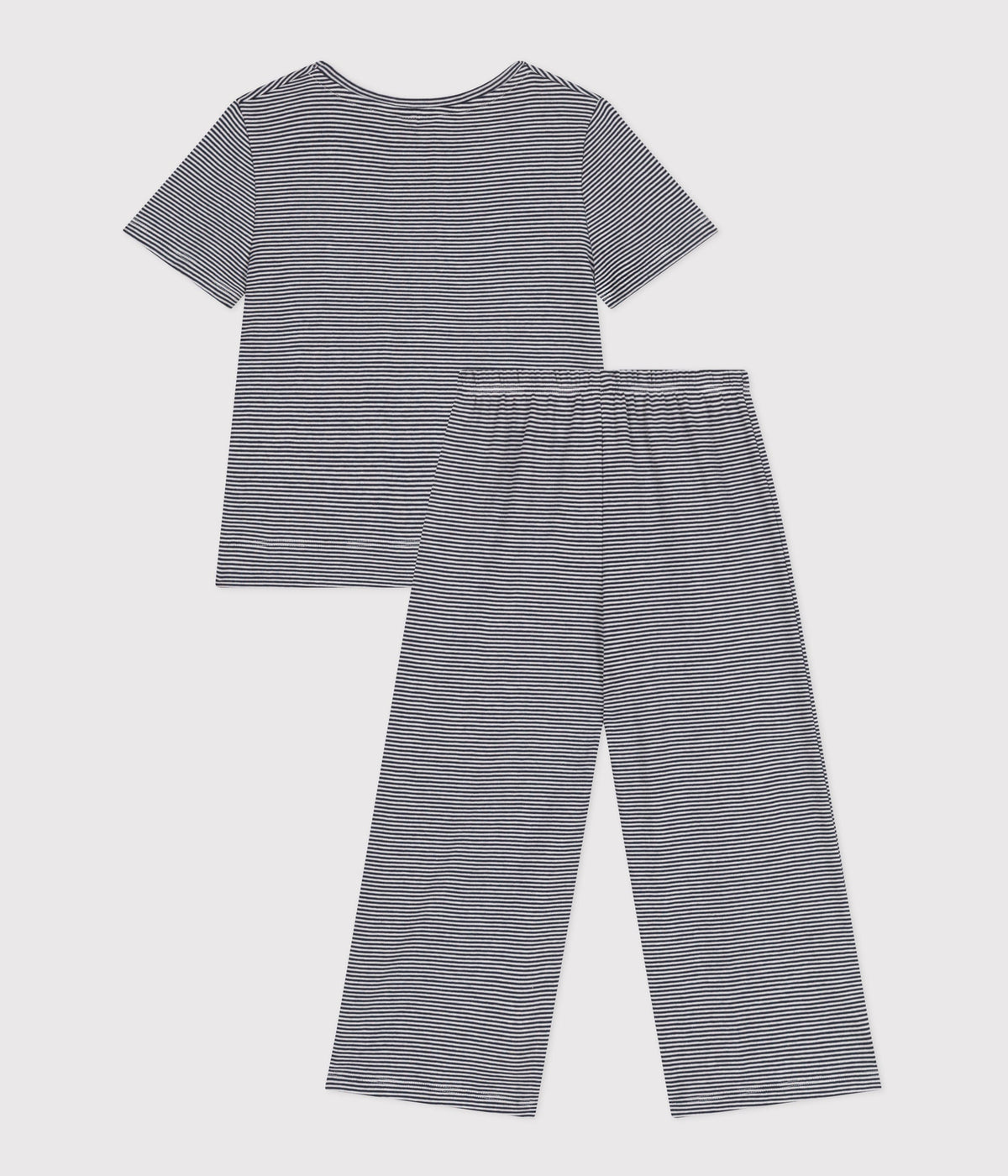 Pyjama enfant en coton manches courtes et jambes amples à rayures – D1