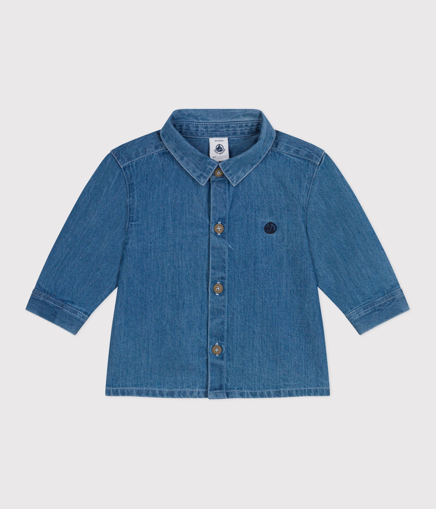 Chemise bébé en jean unie