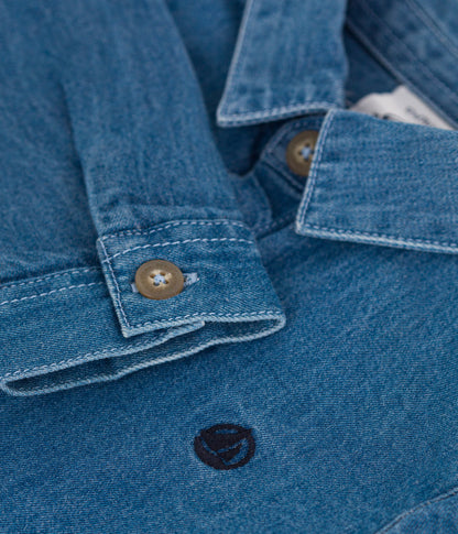 Chemise bébé en jean unie