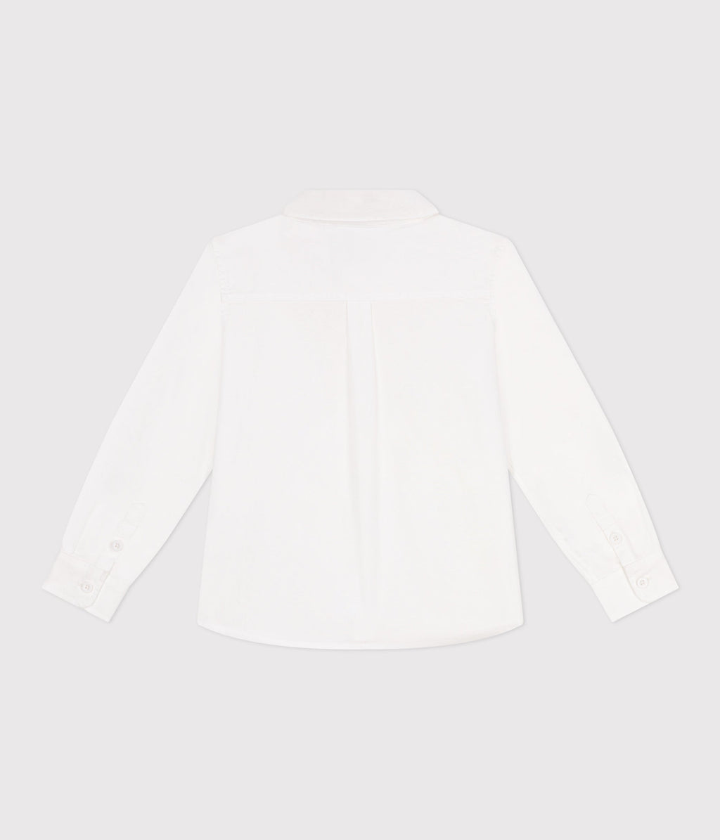 Chemise enfant en coton manches longues unie – D1