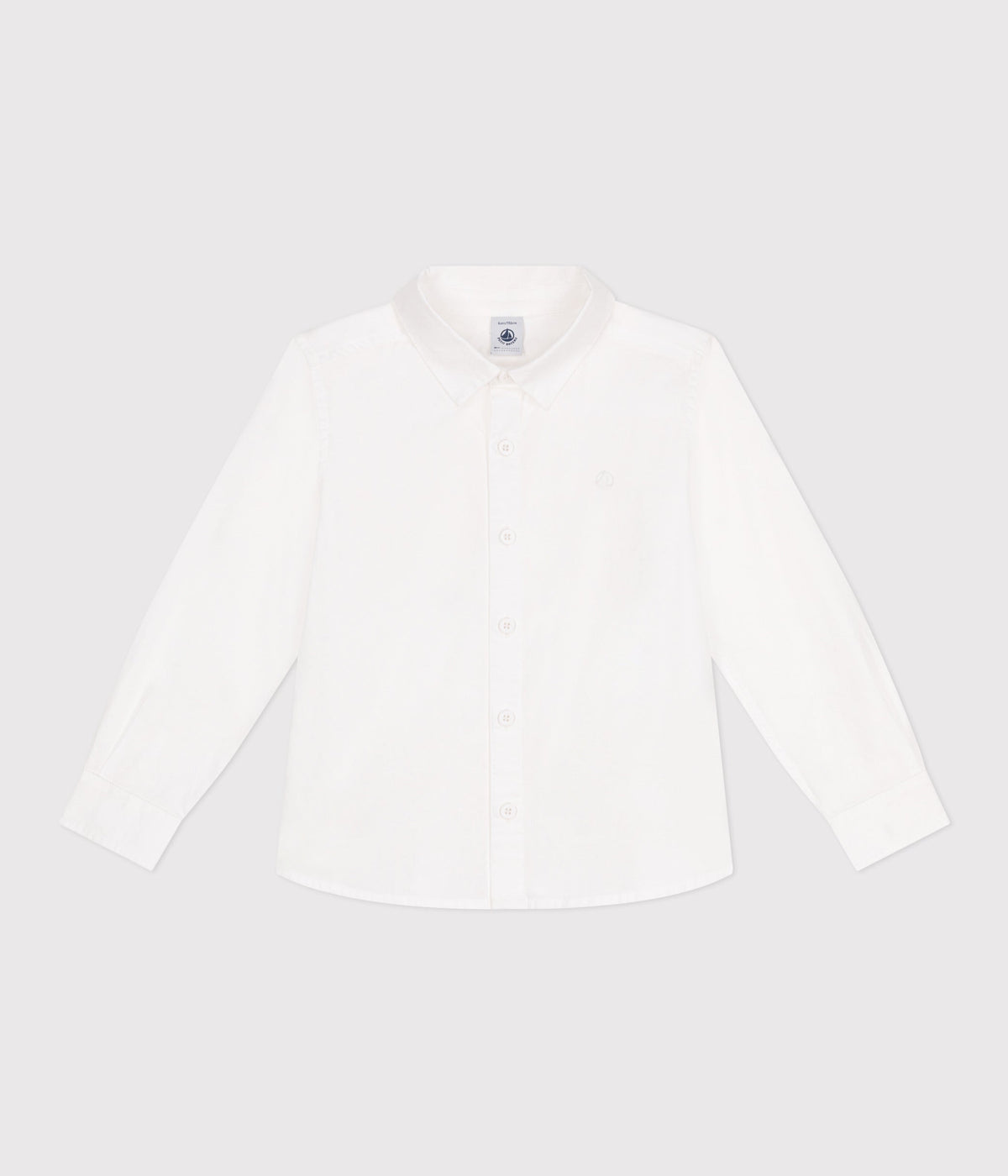 Chemise enfant en coton manches longues unie – F1