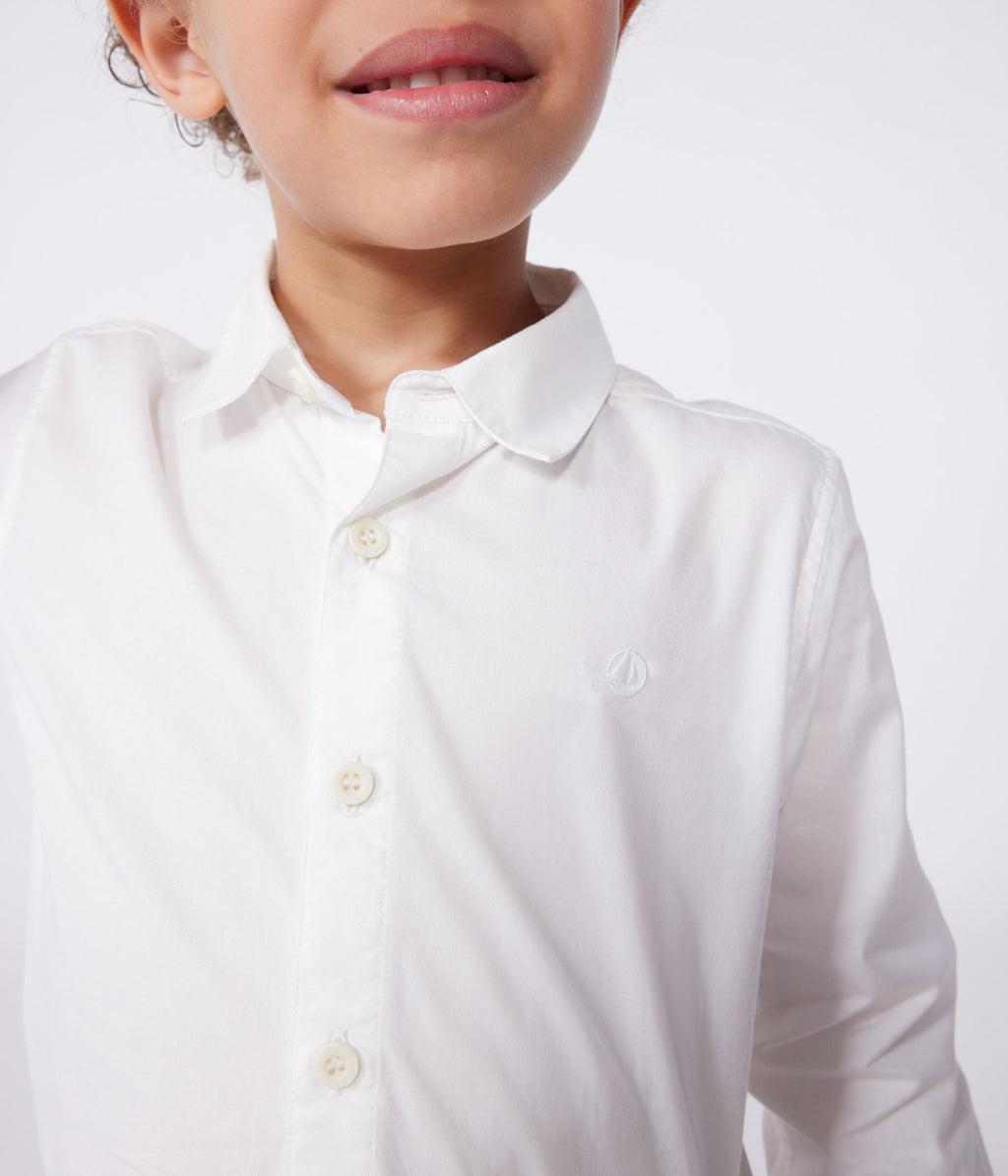 Chemise enfant en coton manches longues unie – J2