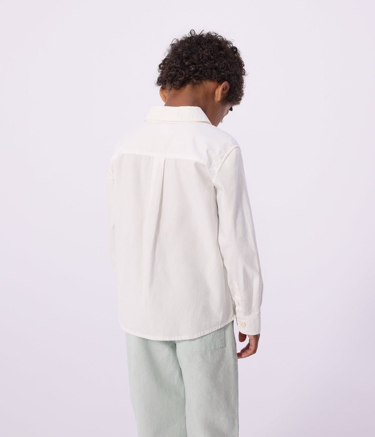 Chemise enfant en coton manches longues unie – J3