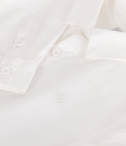 Chemise enfant en coton manches longues unie