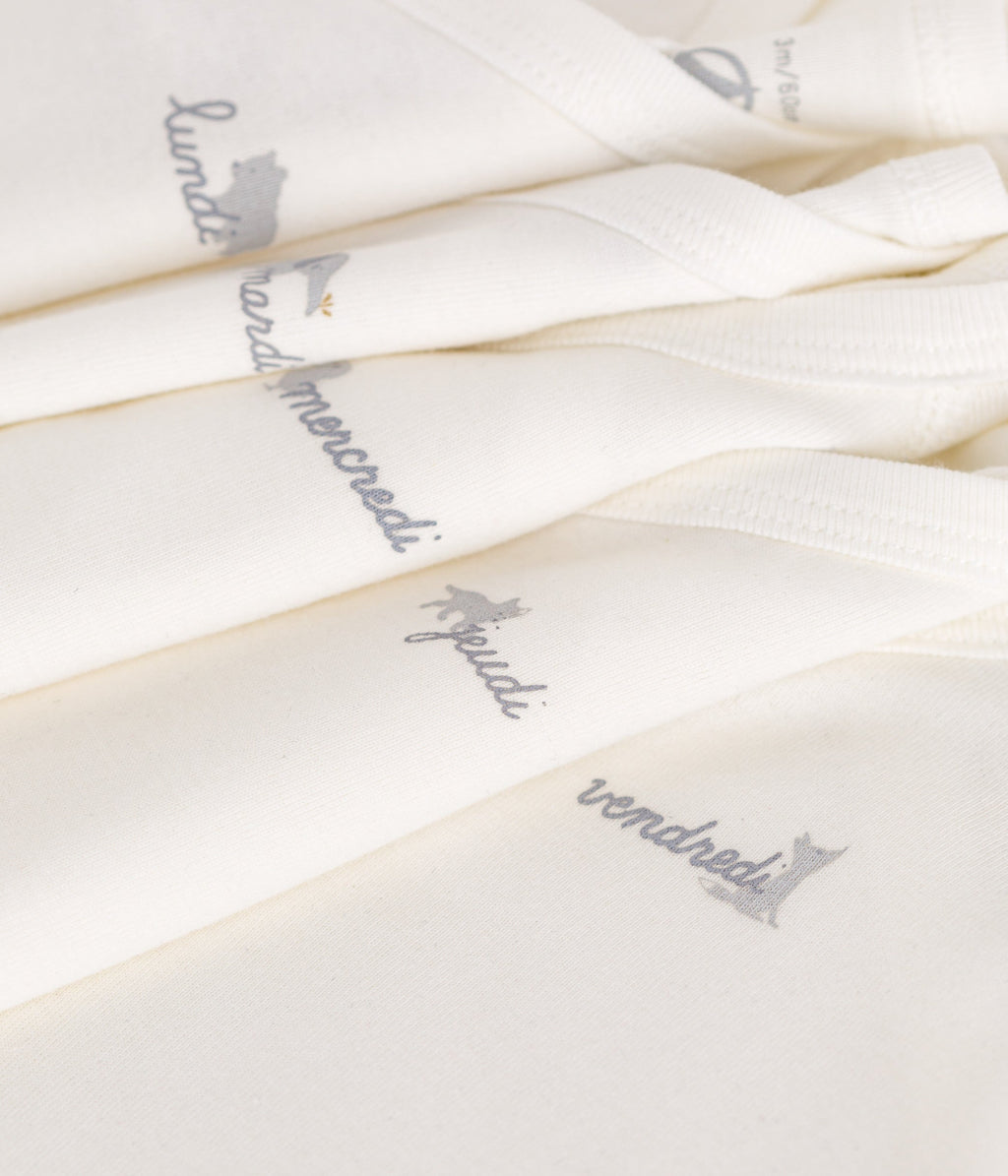 Lot de 5 bodies croisés manches longues en coton bébé