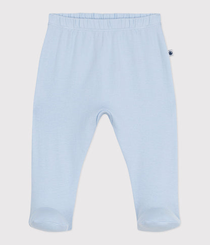 Pantalon à pied naissance en coton uni