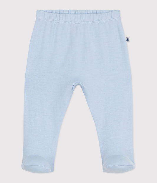 Pantalon à pied naissance en coton uni