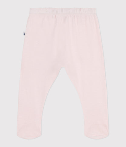 Pantalon à pied naissance en coton uni – D1