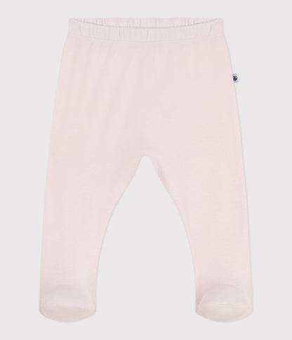 Pantalon à pied naissance en coton uni