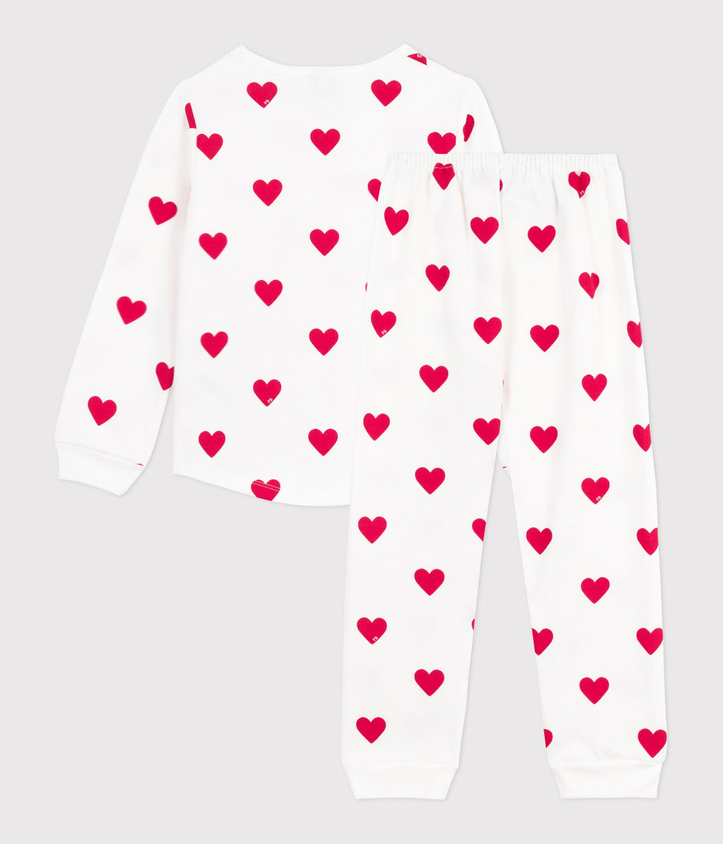 Pyjama enfant en molleton imprimé cœurs – D