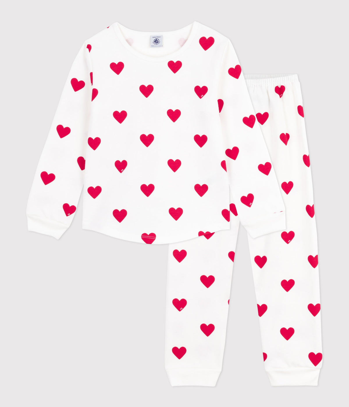 Pyjama enfant en molleton imprimé cœurs – F