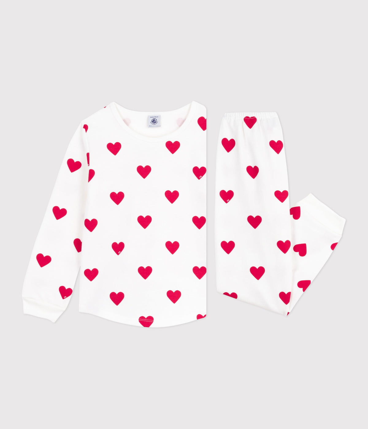 Pyjama enfant en molleton imprimé cœurs – F