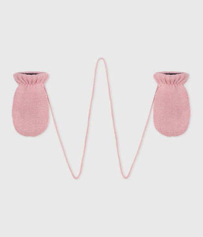 Moufles bébé en tricot doublé en polaire