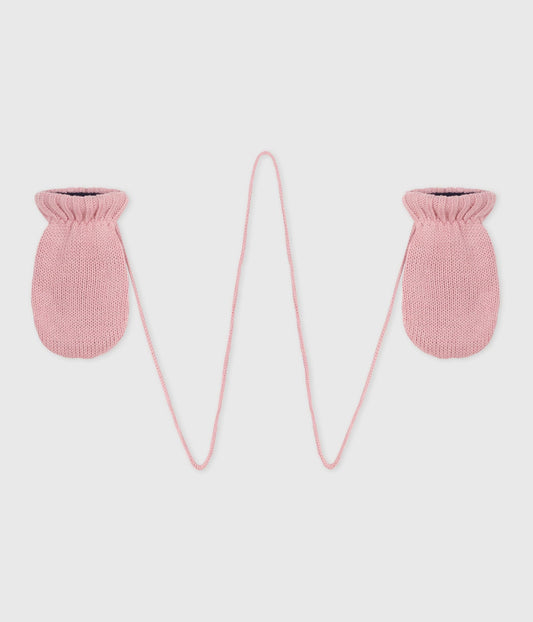 Moufles bébé en tricot doublé en polaire