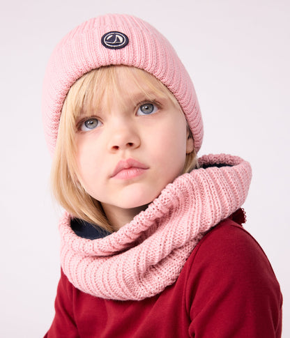 Bonnet enfant en tricot doublé en polaire