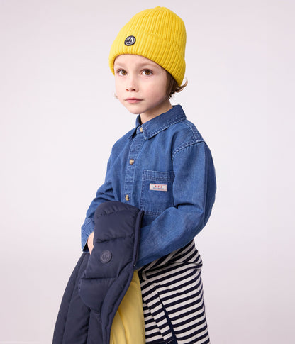Bonnet enfant en tricot doublé en polaire