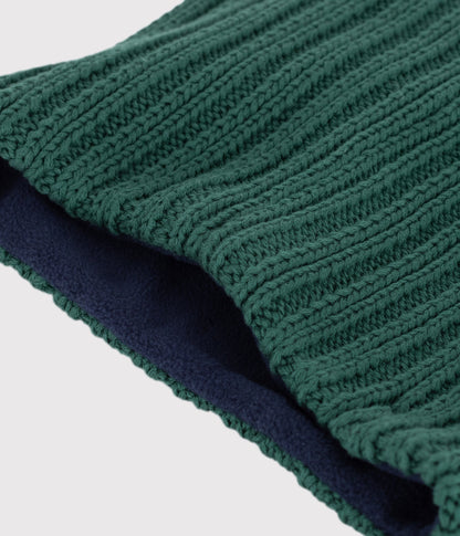 Snood enfant en tricot doublé en polaire