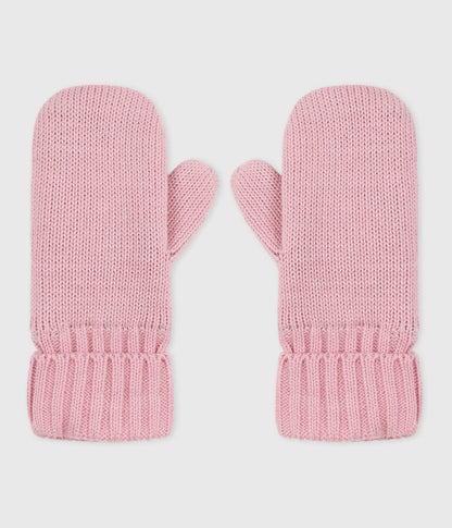 Moufles enfant en tricot doublé en polaire