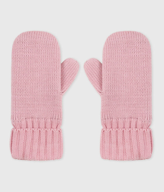 Moufles enfant en tricot doublé en polaire