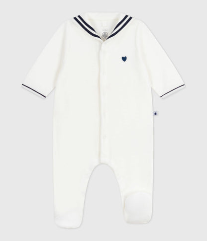 Pyjama bébé en velours à col vareuse – F1