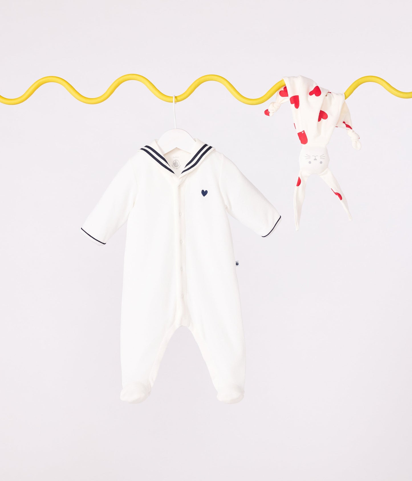 Pyjama bébé en velours à col vareuse – J1