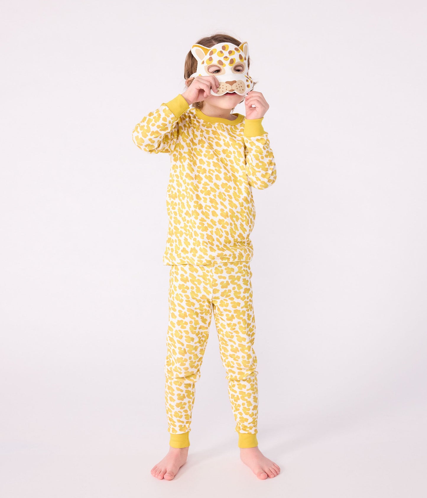 Pyjama déguisement enfant en coton imprimé léopard