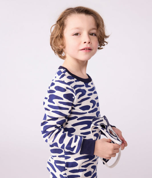 Pyjama déguisement enfant en coton imprimé zèbre