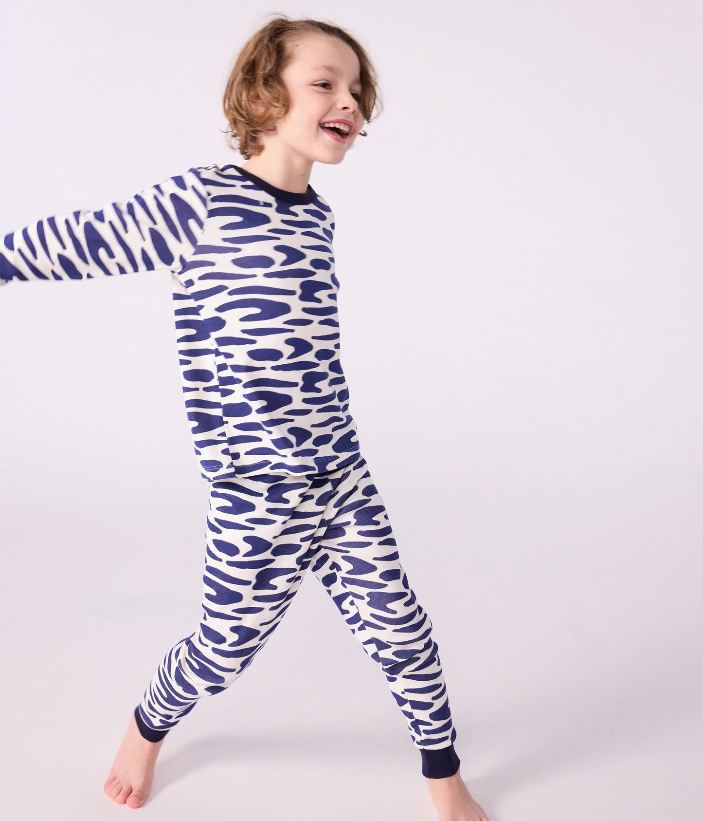 Pyjama déguisement enfant en coton imprimé zèbre