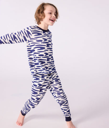 Pyjama déguisement enfant en coton imprimé zèbre