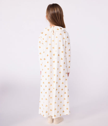 Chemise de nuit déguisement enfant en velours imprimé cœurs dorés – MILK+DORE