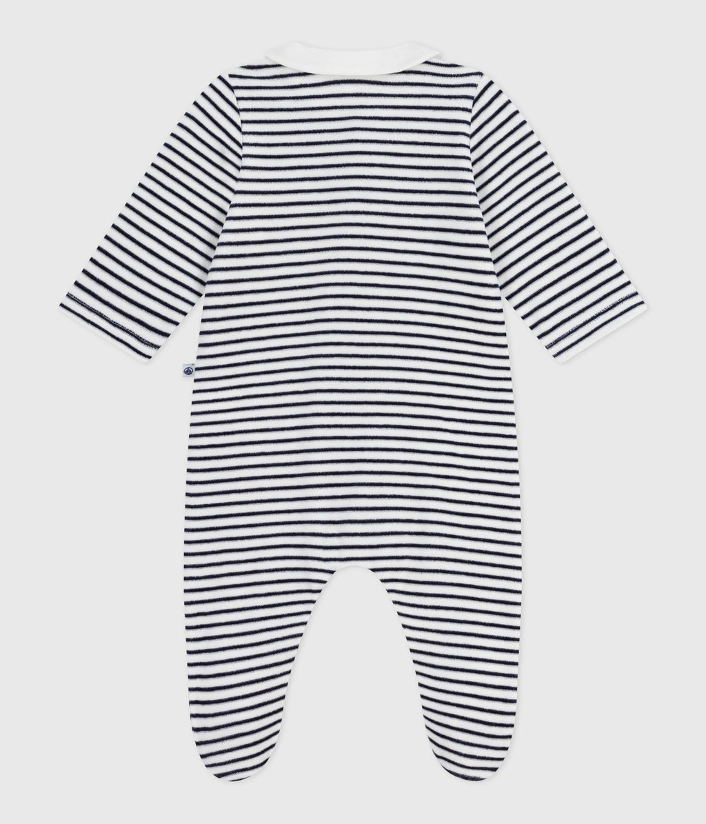 Pyjama bébé en velours à col imprimé – D1