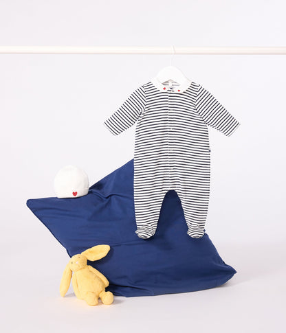 Pyjama bébé en velours à col imprimé