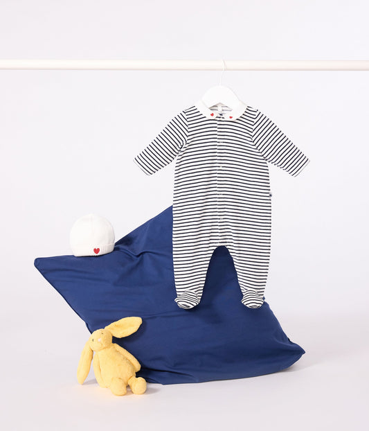 Pyjama bébé en velours à col imprimé