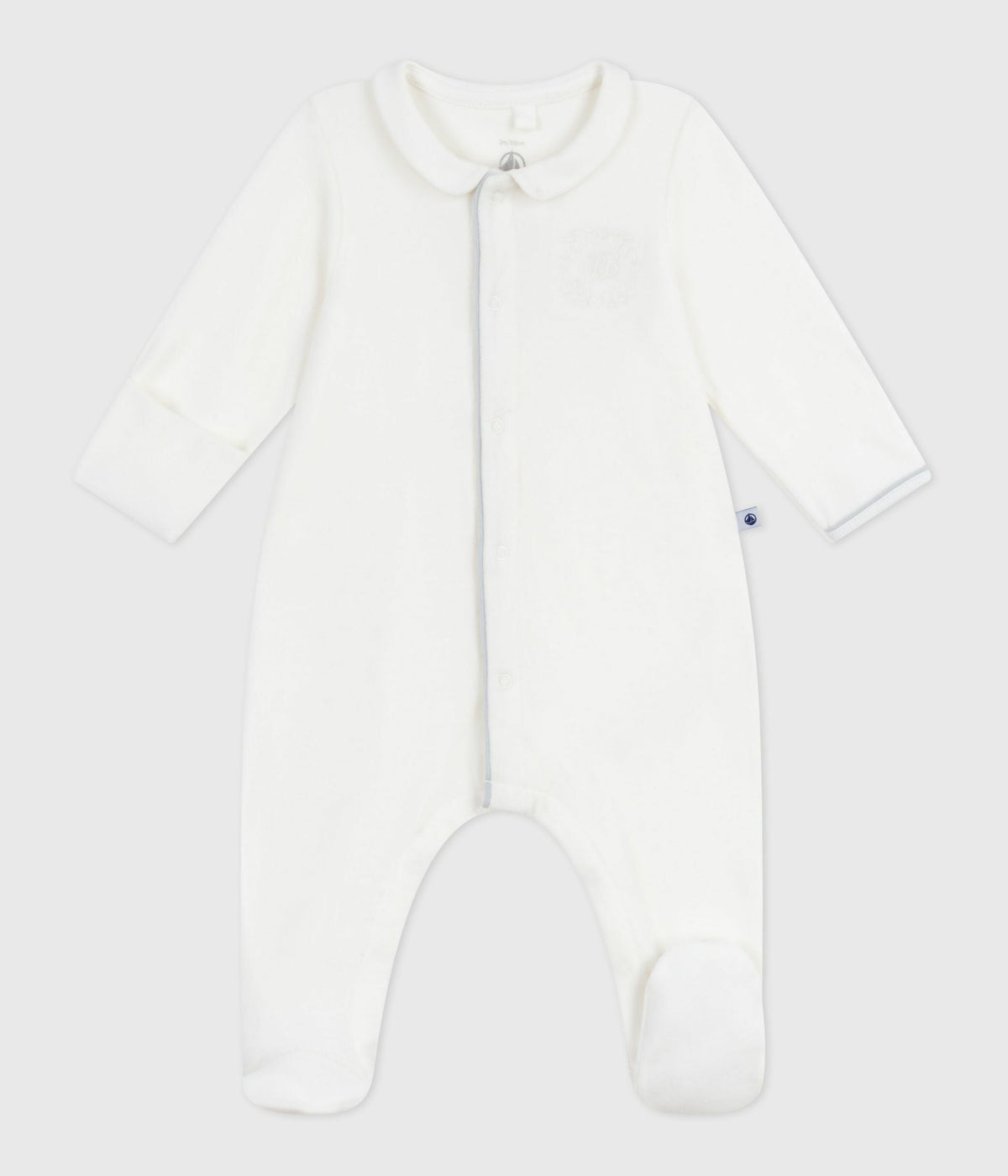 Pyjama bébé en velours à col uni – F1
