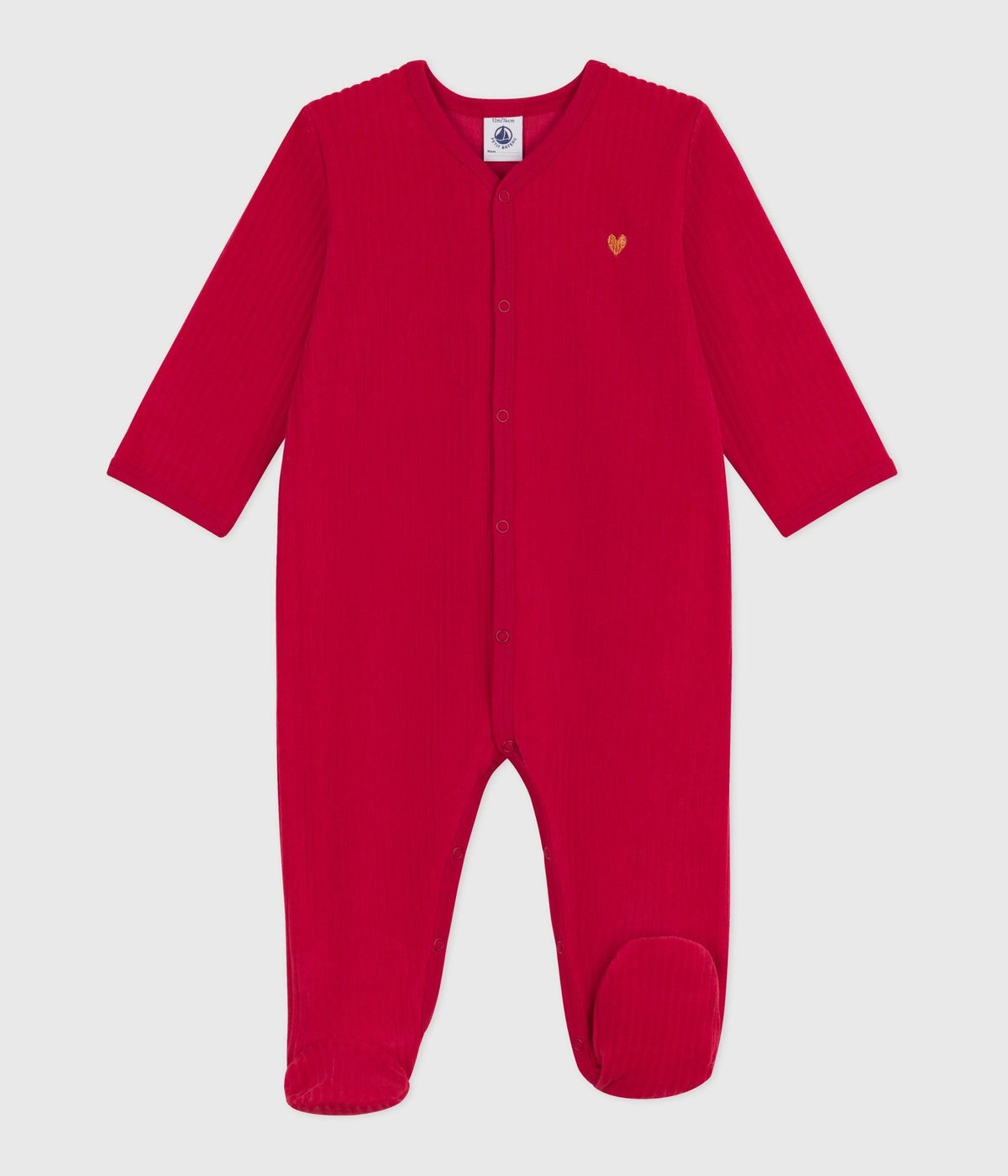 Pyjama bébé en velours uni — vue de face | Petit Bateau Seraf Genève