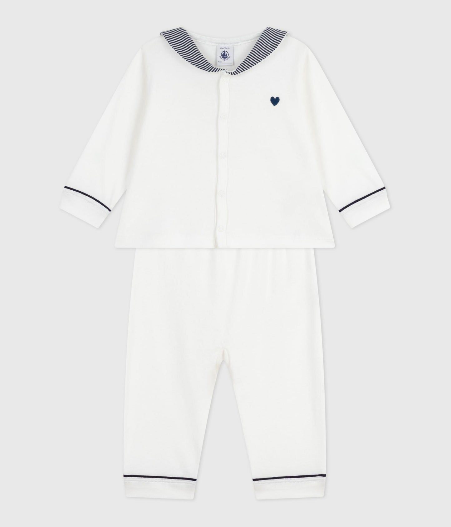 Pyjama 2 pièces bébé avec col marin