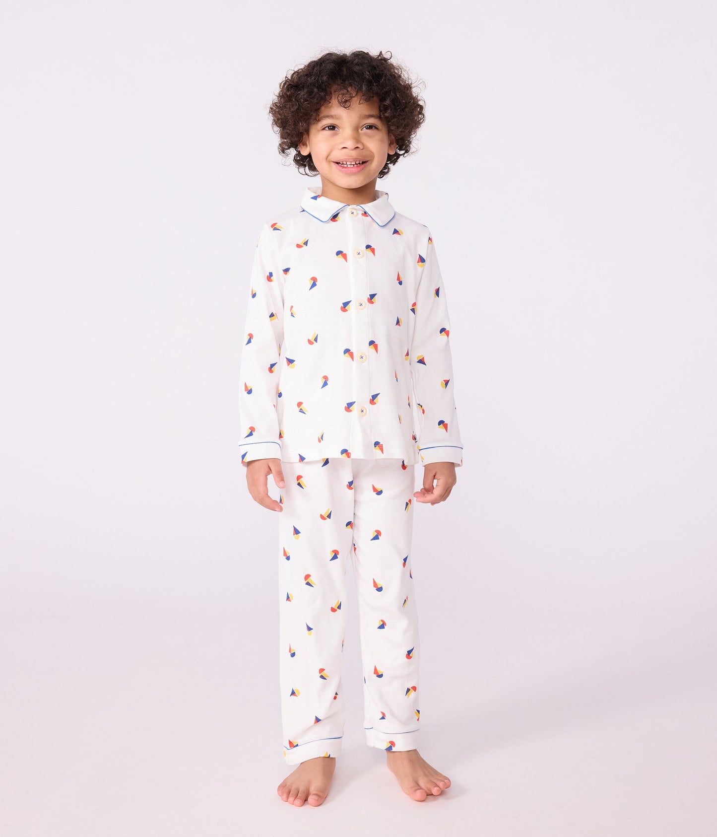 Pyjama boutonné enfant en coton imprimé